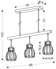 Luster na lanku BERNITA 3xE27/60W/230V