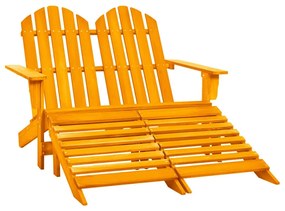 2-miestna záhradná stolička a taburetka Adirondack jedľový masív oranžová