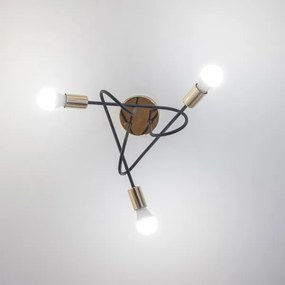 Prisadený luster OXFORD 3xE27/15W/230V zlatá/čierna
