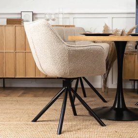 PROXIMA.store - Člúnená otočná stolička PEONY FARBA: béžová