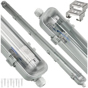BERGE Svietidlo pre LED trubice BRGTRU080 - T8 - 1 x 150cm - 230V - IP65 - ver2