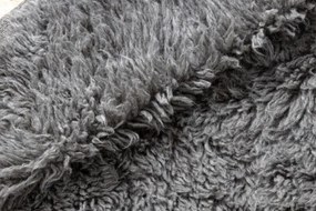 Koberec FLOKATI vlna kruh sivý