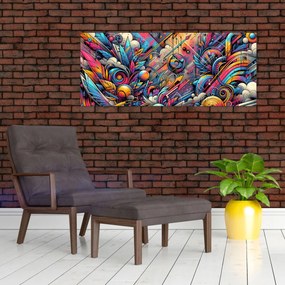 Obraz - Pestrofarebné graffiti (120x50 cm)
