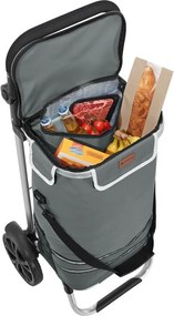 Nákupný vozík 3 v 1 – objem 56 l, sivý