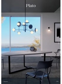 Redo 01-2734 - Luster na tyči PLATO 6xG9/10W/230V čierna