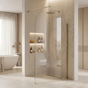 Rea Heaven, sprchová zástena Walk-in, 90 cm, zlatá matná, REA-K6685