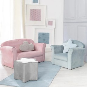 Svetloružová zamatová detská pohovka 78 cm Lil Sofa – Roba