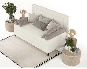 Béžová čalúnená jednolôžková posteľ 90x200 cm Alba – Maison de Rêve