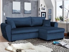 Rohová sedacia súprava Logan, modrá látka%