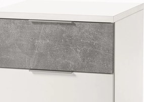 Vyšší nočný stolík Anton, biela/beton