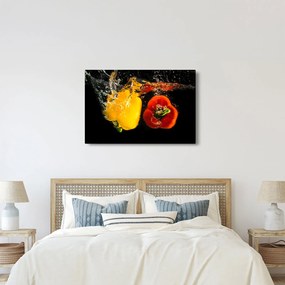 Obraz - papriky vo vode (90x60 cm)