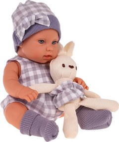 Bábika Lovely Baby s košíkom a zajačikom fialová