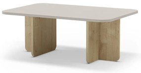 Krémovobiely/v prírodnej farbe konferenčný stolík v dekore duba 56x100 cm Hillary – Marckeric