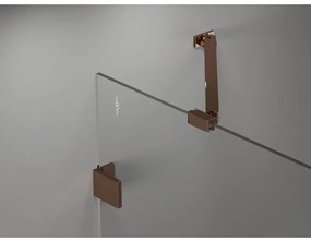 Mexen Lunar, výklopný sprchový kút ľavý 70 x 70 cm, 8mm číre sklo, profil ružové zlato, 834-070-070-60-00-L