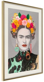 Artgeist Plagát - Majestic Frida [Poster] Veľkosť: 40x60, Verzia: Zlatý rám s passe-partout