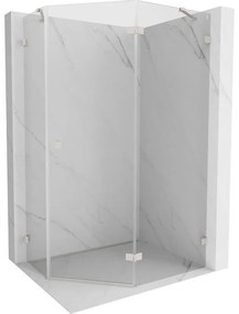 Mexen Lunar, pravý výklopný päťuholníkový sprchový kút 100 x 90 cm, 8mm číre sklo, oceľový profil, 831-100P-090L-97-00-P