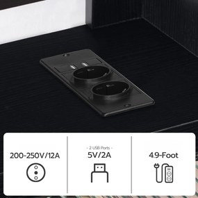 Závesný TV stolík Browny 140 cm s LED osvetlením čierny