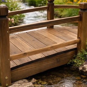 Dekoratívny záhradný mostík BestBerg BBGD-4001 / 150 x 55 x 42,5 cm / hnedá