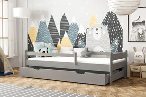 Detská posteľ z masívu borovice FILÍPOK - 200x90 cm - šedá