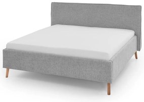 Svetlosivá čalúnená dvojlôžková posteľ s úložným priestorom s roštom 180x200 cm Riva – Meise Möbel