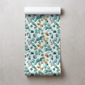 Fototapeta zlaté a tyrkysové listy