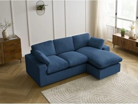 Modrá menčestrová rohová pohovka Belair – Bobochic Paris