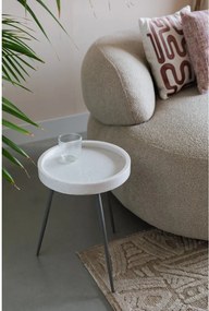 Okrúhly odkladací stolík s mramorovou doskou ø 33 cm Karrara – White Label