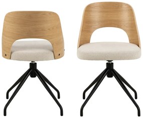 Otočná jídelní židle Lucy dub přírodní/béžová