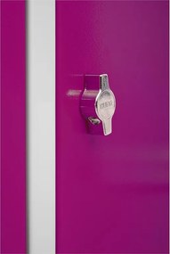 Kovová šatníková skriňa Trestles SS2M 1800x600x500 mm, 2 oddiely, fialové dvere Podnož: sokel, Zámok: cylindrický