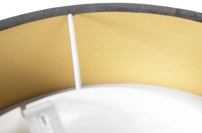 Moderné stropné svietidlo sivé 40 cm so zlatým vnútrom - Drum