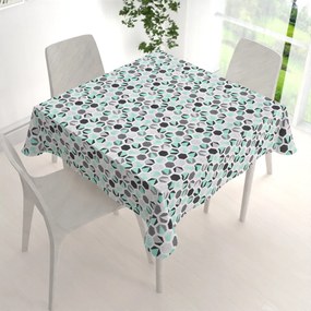 Biante Dekoračný štvorcový obrus Leona LN-032 Tyrkysovo-sivé hexagóny 120x120 cm