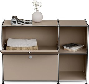 Kovový regál »CN3« s 2 výklopnými priehradkami, hnedosivá