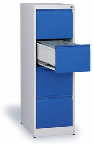 Kovová kartotéka A4, 4 zásuvky, demontovaná, sivá / modrá