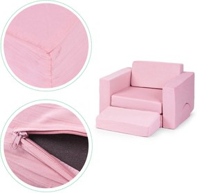 DIY Modulárne detské kreslo 8 mäkkých vankúšov skladacie - ECOTOYS rose