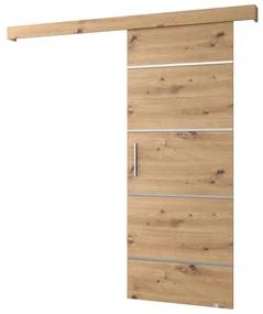 Posuvné dvere 90 cm Sharlene IV (dub artisan + dub artisan + strieborná). Vlastná spoľahlivá doprava až k Vám domov. 1043733