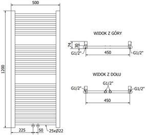 Mexen Mars, vykurovacie teleso 1200 x 500 mm, 528 W, biela, W110-1200-500-00-20