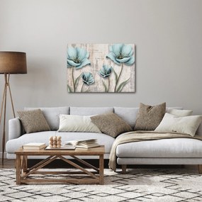 Obraz - Kvety na textúre (70x50 cm)