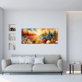 Obraz - Pestrofarebná lúka (120x50 cm)