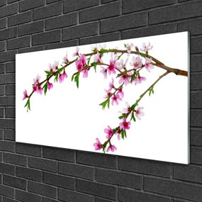 Obraz na skle Vetva kvet príroda 120x60 cm