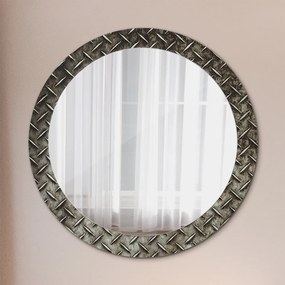 Okrúhle ozdobné zrkadlo Oceľová textúra fi 80 cm