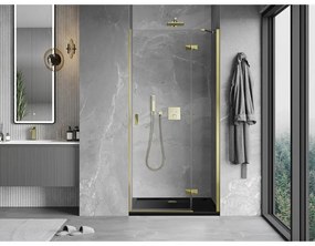 Mexen Mist-H, 1-krídlové sprchové dvere pravé 80 cm, číre sklo, zlatý lesklý profil, 8A5-080-000-50-00-P
