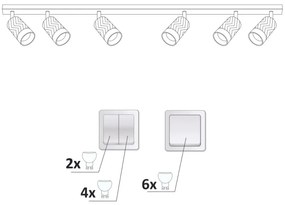 Bodové svietidlo ARRAS 6xGU10/10W/230V čierna