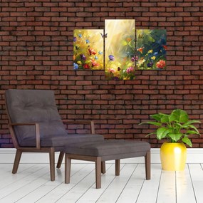 Obraz - Jarná kvetinová lúka, maľba (90x60 cm)