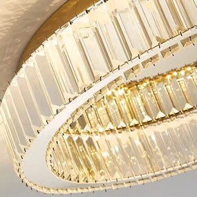 Toolight Toolight, krištáľové stropné svietidlo 50cm, 30W, 4000K, 1401lm, APP1721-C, zlatá lesklá, OSW-09302