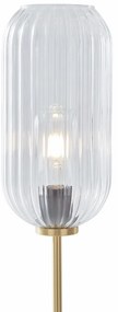 Stojaca lampa v štýle Art Deco mosadz s priehľadným sklom - Rid