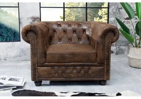 Kreslo 17383 Chesterfield Antik hnedá  - Komfort-nábytok