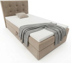 Čalúnená posteľ boxspring DIRELIS TRINITY 90x200 cm béžová Matrac: Matrac Bonell pružinový