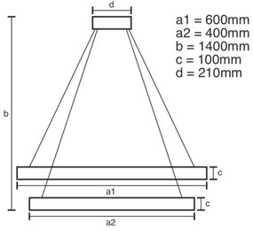 LED Stmievateľný luster na lanku LED/65W/230V 3000-6500K chróm + diaľkové ovládanie