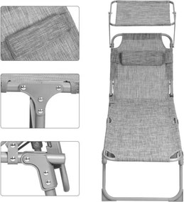 Skladacie lehátko so strieškou, nosnosť do 150 kg, farba greige