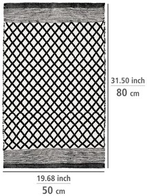 Čiern-obiela kúpeľňová predložka z recyklovaného plastu 50x80 cm Tara – Wenko